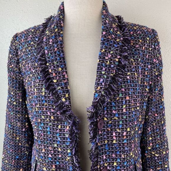Chadwick’s Purple Colorful Dress Jacket Size 6 EUC - Picture 2 of 6